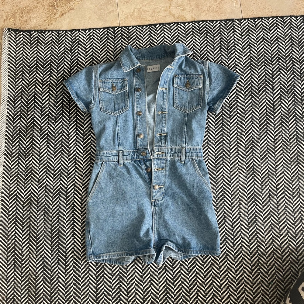 Lioness denim jean jumpsuit